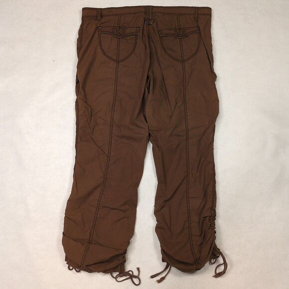 Vintage Y2K Fashion Bug Cargo Pants Womens 16 Brown Cinch Ankle Retro Grunge - Picture 11 of 15